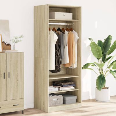 vidaXL Garderobe sonoma eik 80x50x200 cm konstruert tre