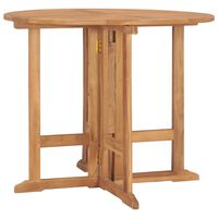 vidaXL Sammenleggbart hagebord Ø90x75 cm heltre teak