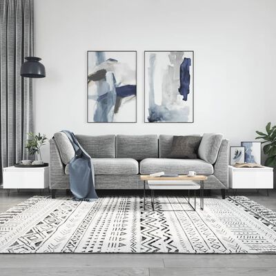 vidaXL Salongbord 2 stk høyglans hvit 50x46x35 cm konstruert tre