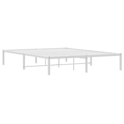 vidaXL Sengeramme i metall hvit 150x200 cm