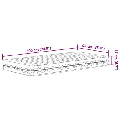 vidaXL Dagseng med madrass voksbrun 90x190 cm heltre furu