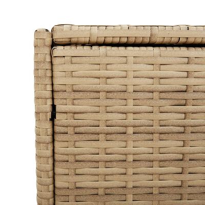 vidaXL Putekasse med hjul blandet beige 283L cm polyrotting