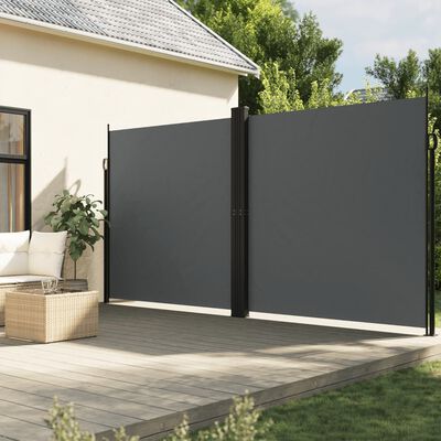 vidaXL Uttrekkbar sidemarkise 220x600 cm antrasitt