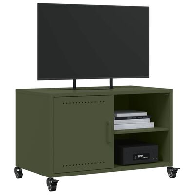 vidaXL TV-benk olivengrønn 68x39x43,5 cm stål