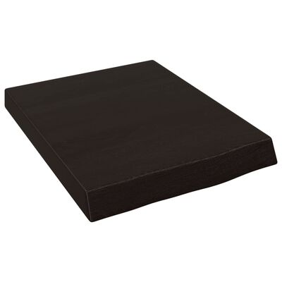 vidaXL Benkeplate til bad mørkebrun 40x50x(2-6) cm behandlet heltre