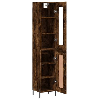 vidaXL Highboard røkt eik 34,5x34x180 cm konstruert tre