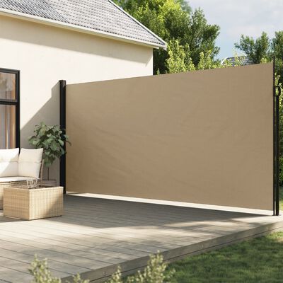 vidaXL Uttrekkbar sidemarkise beige 220x500 cm