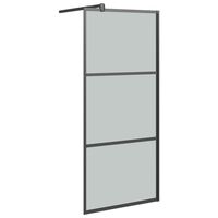 vidaXL Dusjvegg 80x195 cm mørkt ESG-glass svart