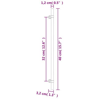 vidaXL Skaphåndtak 5 stk svart 320 mm rustfritt stål