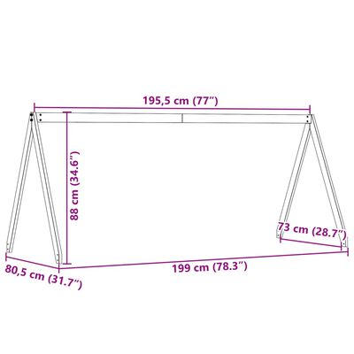 vidaXL Tak for barneseng 199x80,5x88 cm heltre furu