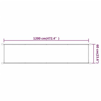 vidaXL Vertikal markise blå 60x1200 cm oxfordstoff