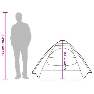 vidaXL Kuppeltelt for camping 2 personer hvit blendingsstoff vanntett