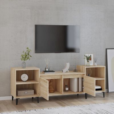 vidaXL TV-benk sonoma eik 160x35x55 cm konstruert tre