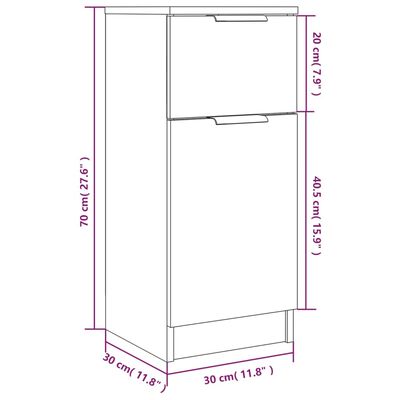 vidaXL Skjenker 2 stk betonggrå 30x30x70 cm konstruert tre