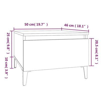 vidaXL Sidebord 2 stk sonoma eik 50x46x35 cm konstruert tre