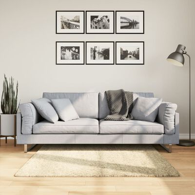 vidaXL Tykt teppe PAMPLONA høy luv moderne gull 120x120 cm