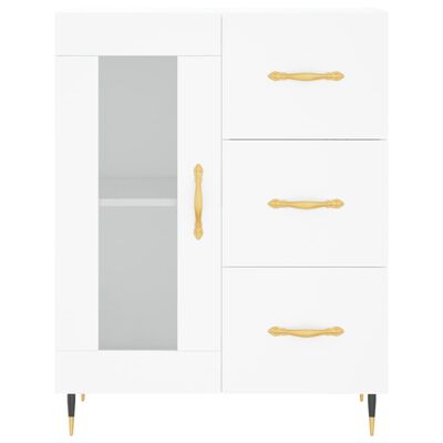 vidaXL Highboard hvit 69,5x34x180 cm konstruert tre