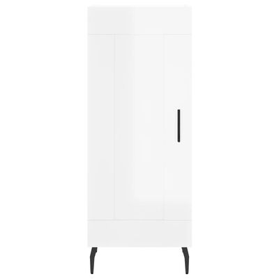 vidaXL Highboard høyglans hvit 34,5x34x180 cm konstruert tre