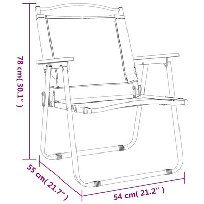 vidaXL Campingstoler 2 stk beige 54x55x78 cm oxfordstoff