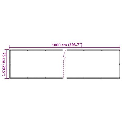 vidaXL Hageskjerm med steinutseende 1000x75 cm PVC