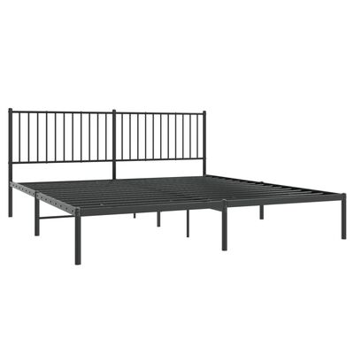 vidaXL Sengeramme i metall med sengegavl svart 183x213 cm