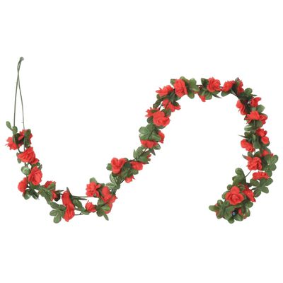 vidaXL Blomsterkranser for jul 6 stk vår rød 250 cm