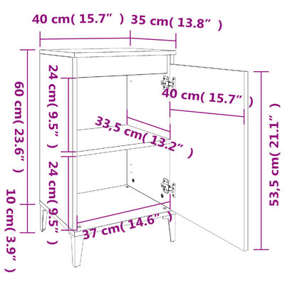 vidaXL Nattbord 2 stk høyglans hvit 40x35x70 cm konstruert tre