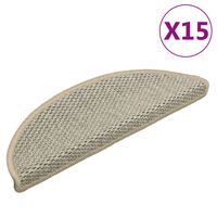 vidaXL Selvklebende trappematter sisal 15 stk 56x17x3 cm lysegrønn