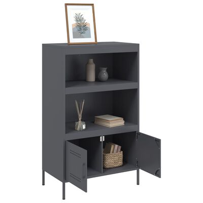 vidaXL Highboard antrasitt 68x39x113 cm stål