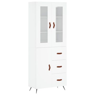 vidaXL Highboard hvit 69,5x34x180 cm konstruert tre