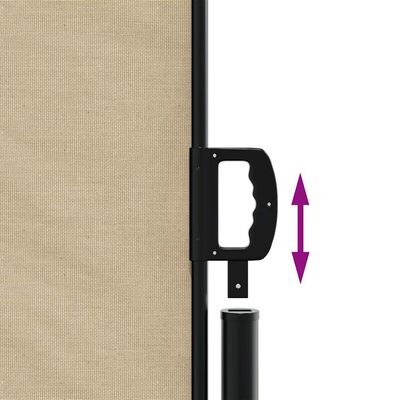 vidaXL Uttrekkbar sidemarkise beige 117x300 cm