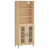 vidaXL Highboard sonoma eik 69,5x34x180 cm konstruert tre