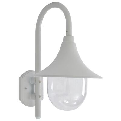 vidaXL Utendørs vegglampe E27 42 cm aluminium hvit