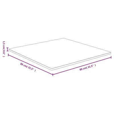 vidaXL Bordplate 80x80x1,5 cm bambus