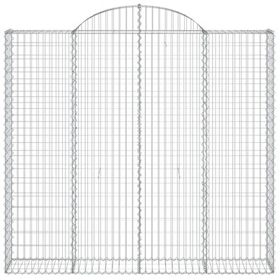 vidaXL Gabionkurver buede 7 stk 200x50x180/200 cm galvanisert jern