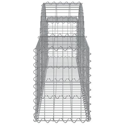 vidaXL Gabionkurver buede 10 stk 200x30x40/60 cm galvanisert jern