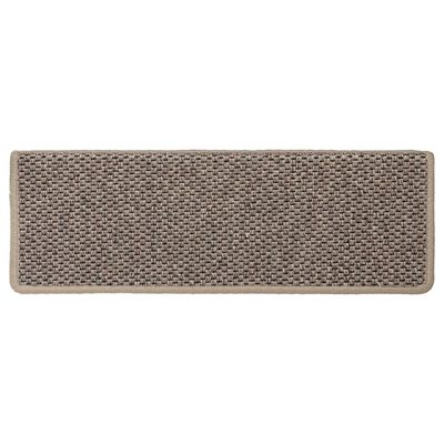 vidaXL Selvklebende trappematter sisal 15 stk 65x21x4 cm mørk beige