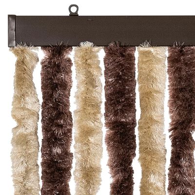 vidaXL Insektgardin lysebrun og beige 56x200 cm chenille