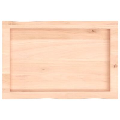 vidaXL Bordplate 60x40x(2-6) cm ubehandlet heltre eik naturlig kant