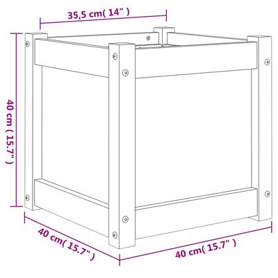 vidaXL Blomsterkasse 40x40x40 cm heltre furu