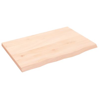 vidaXL Benkeplate til bad 60x40x2 cm ubehandlet heltre