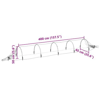 vidaXL Nettingtunneler 2 stk 1,5x5 m glassfiber og PP