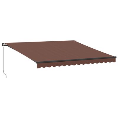 vidaXL Manuell uttrekkbar markise med LED brun 400x350 cm