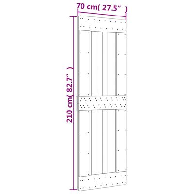 vidaXL Skyvedør med monteringstilbehør 70x210 cm heltre furu