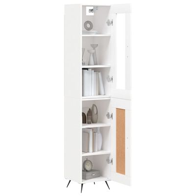 vidaXL Highboard hvit 34,5x34x180 cm konstruert tre