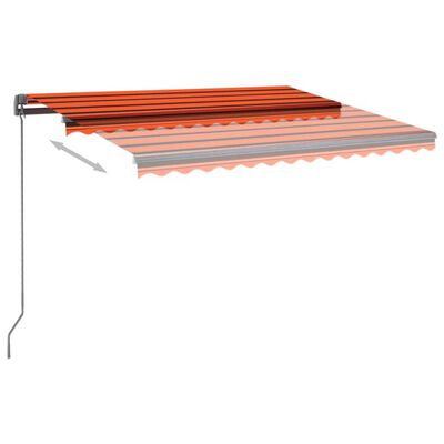 vidaXL Automatisk markise med LED og vindsensor 350x250cm oransje/brun