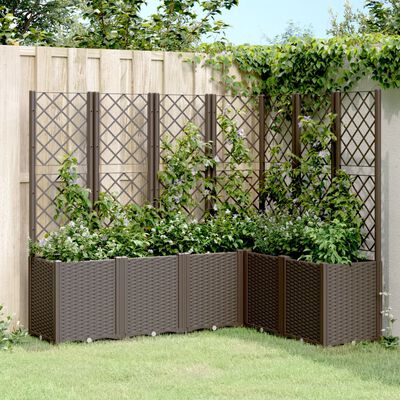 vidaXL Plantekasse med espalier brun 160x120x140 cm PP