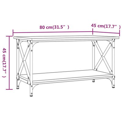 vidaXL Salongbord svart 80x45x45 cm konstruert tre og jern