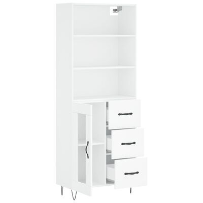 vidaXL Highboard hvit 69,5x34x180 cm konstruert tre