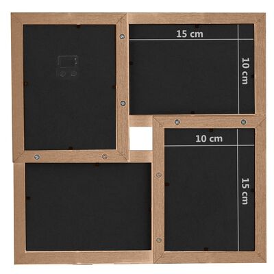 vidaXL Fotorammekollasj for 24x(10x15 cm) bilde lysebrun MDF